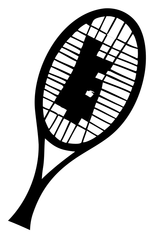 Bold Hand-Drawn Angled Tennis Racket Mark
