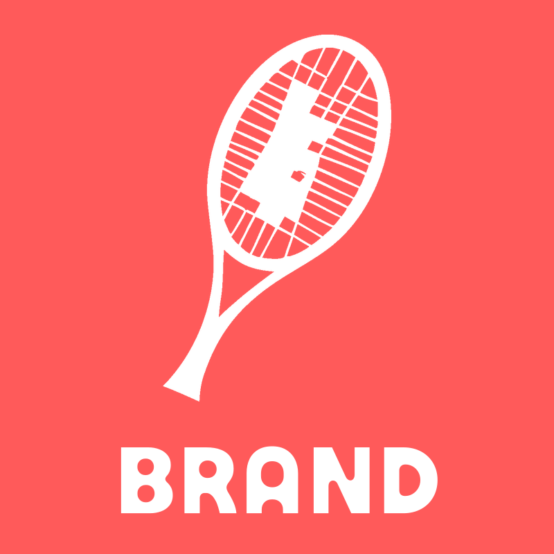 Bold Hand-Drawn Angled Tennis Racket Mark preview