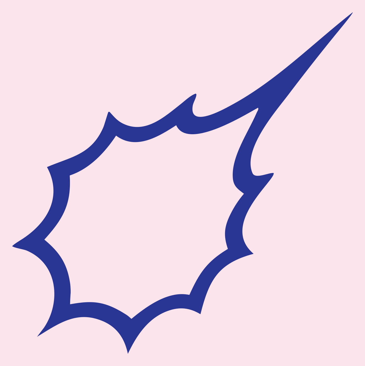 Hand-Drawn Spiked Burst Tennis Racket Badge #fce4ec/#283593
