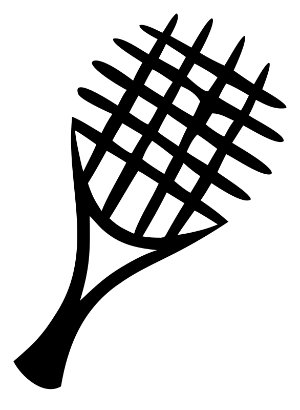 Hand-Drawn Tilted String Grid Racket Crest
