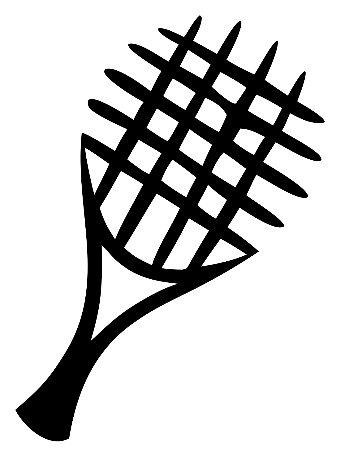 Hand-Drawn Tilted String Grid Racket Crest #ffffff/#000000