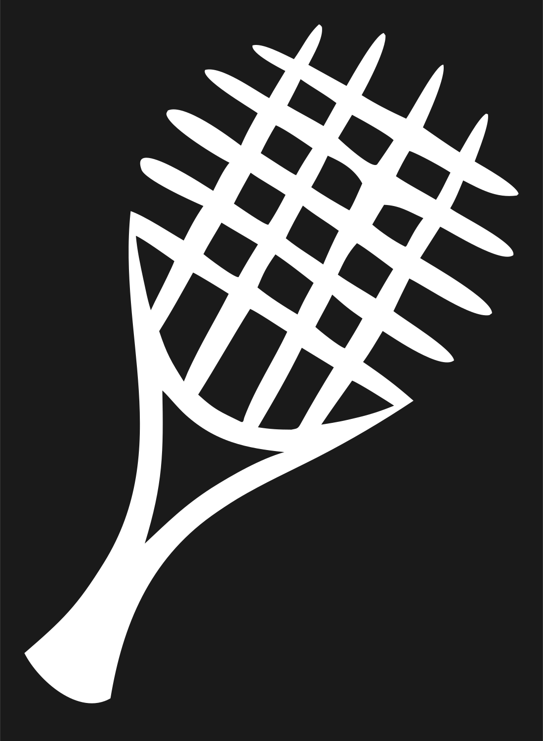 Hand-Drawn Tilted String Grid Racket Crest #1a1a1a/#ffffff
