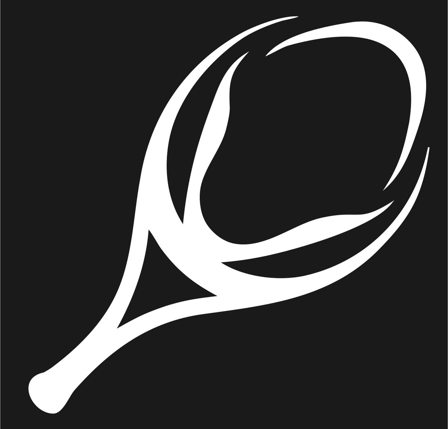 Hand-Drawn Tribal Swirl Tennis Racket Logo #1a1a1a/#ffffff
