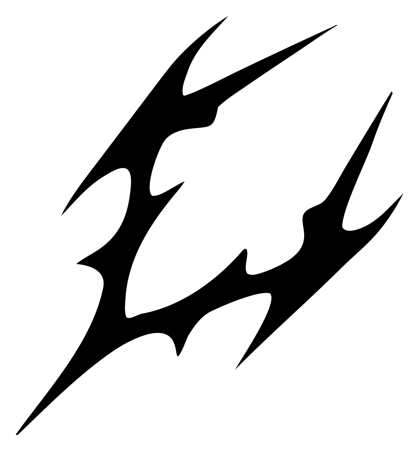 Jagged Claw Scratch Tennis Racket Mark #ffffff/#000000