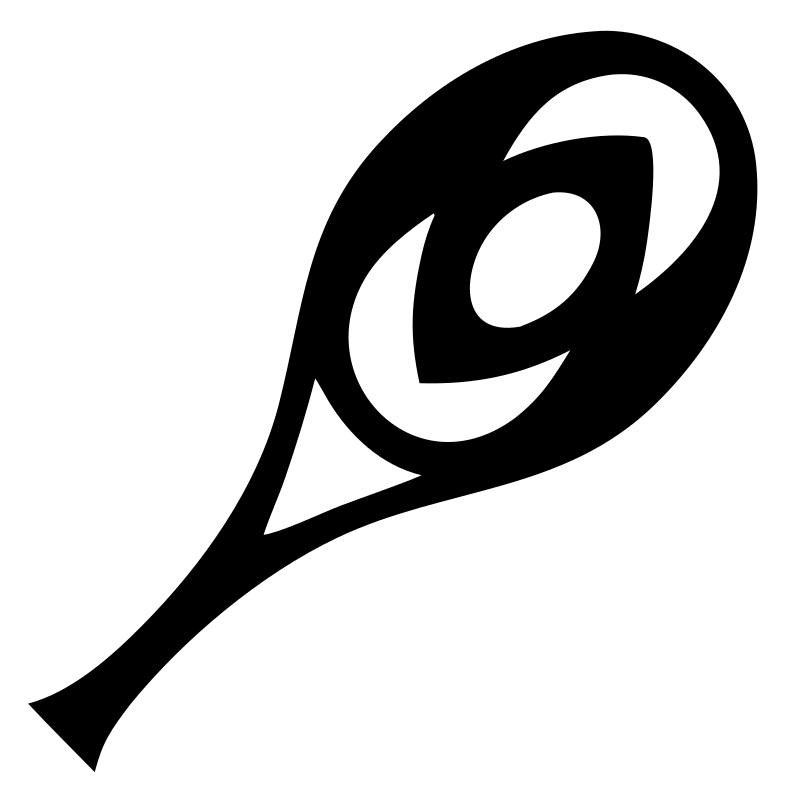 Hand-Drawn Spiral Eye Tennis Racket Icon