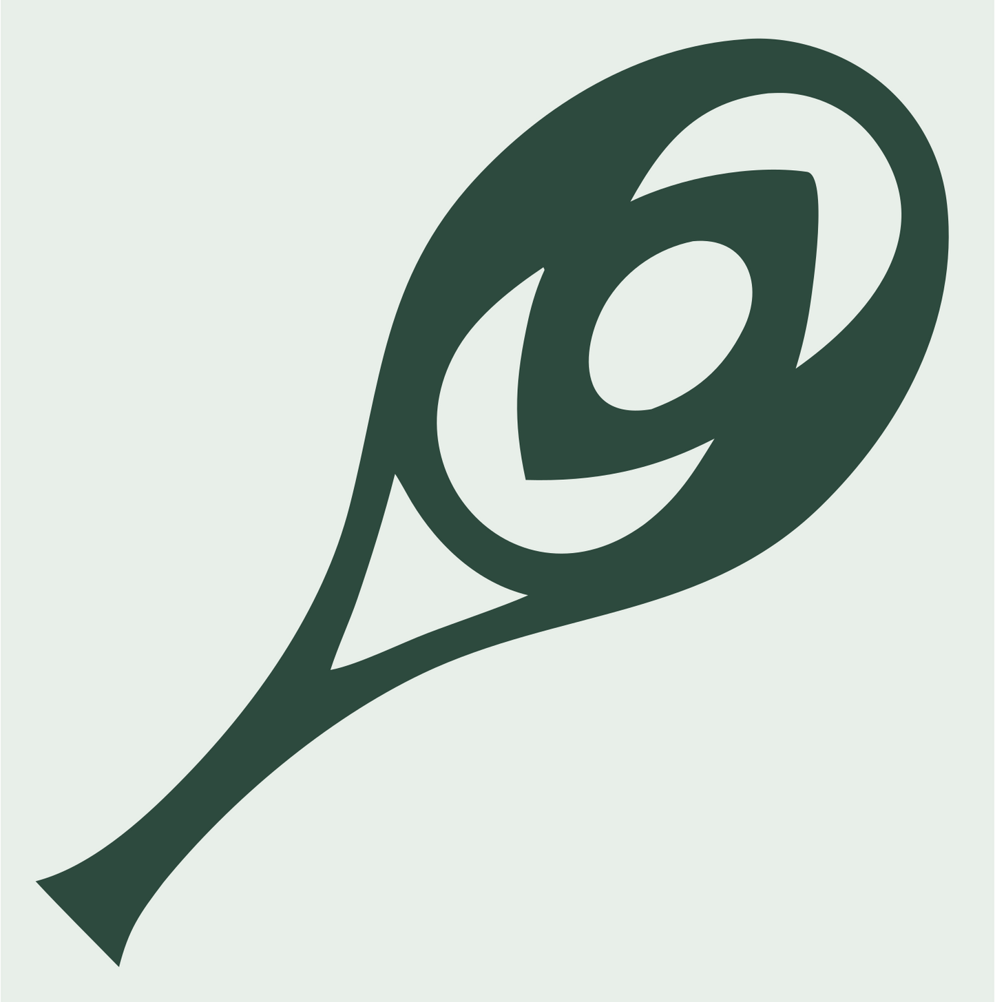 Hand-Drawn Spiral Eye Tennis Racket Icon #e8efe9/#2d4a3e