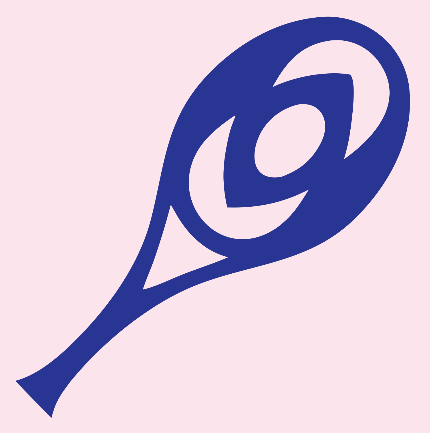 Hand-Drawn Spiral Eye Tennis Racket Icon #fce4ec/#283593