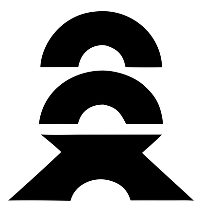 Layered Arch Abstract Skateboarder Figure Mark #ffffff/#000000