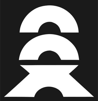 Layered Arch Abstract Skateboarder Figure Mark #1a1a1a/#ffffff