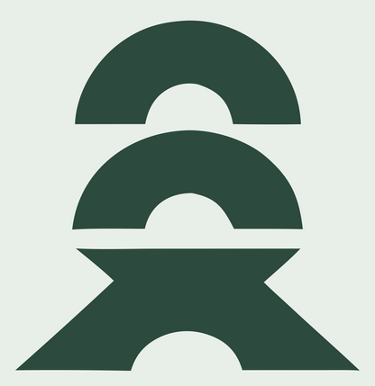 Layered Arch Abstract Skateboarder Figure Mark #e8efe9/#2d4a3e