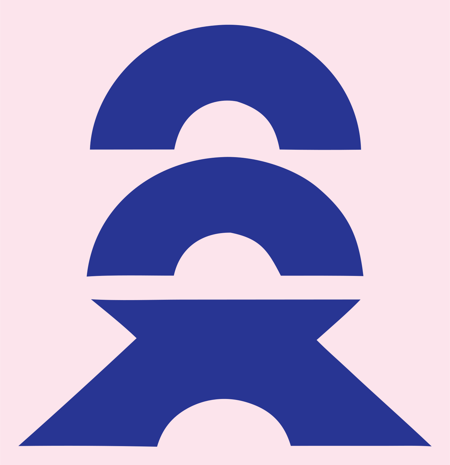Layered Arch Abstract Skateboarder Figure Mark #fce4ec/#283593