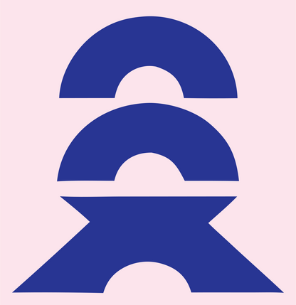 Layered Arch Abstract Skateboarder Figure Mark #fce4ec/#283593