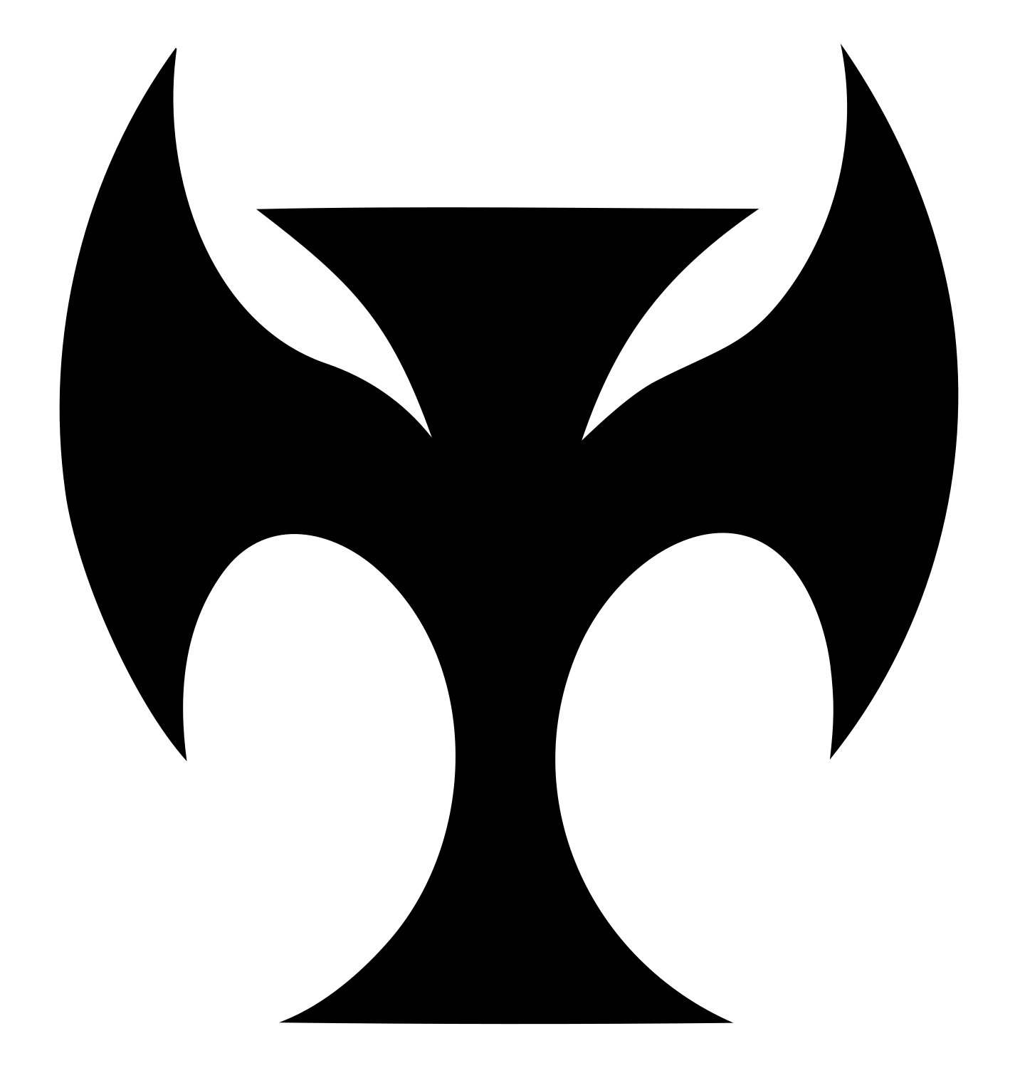 Dark Wing Demon Cross Skateboard Mark #ffffff/#000000