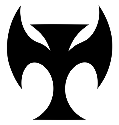 Dark Wing Demon Cross Skateboard Mark #ffffff/#000000