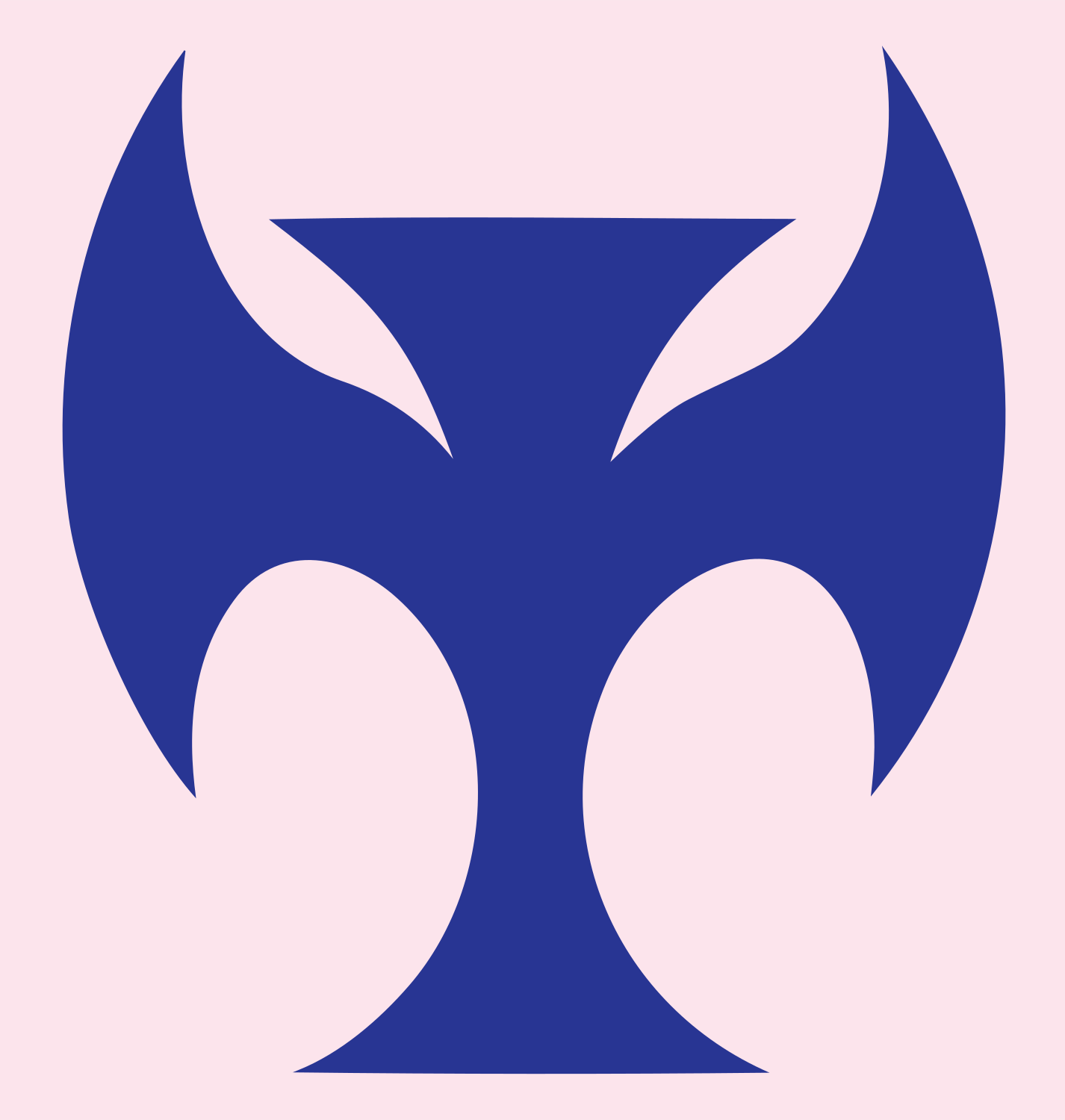 Dark Wing Demon Cross Skateboard Mark #fce4ec/#283593