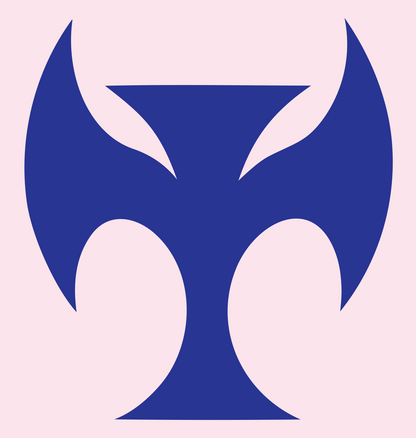 Dark Wing Demon Cross Skateboard Mark #fce4ec/#283593
