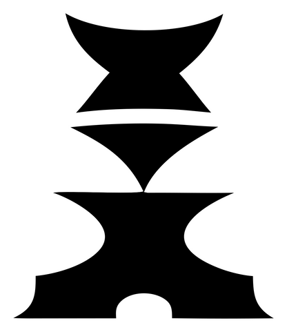 Stacked Concave Tier Skateboard Tower Mark #ffffff/#000000