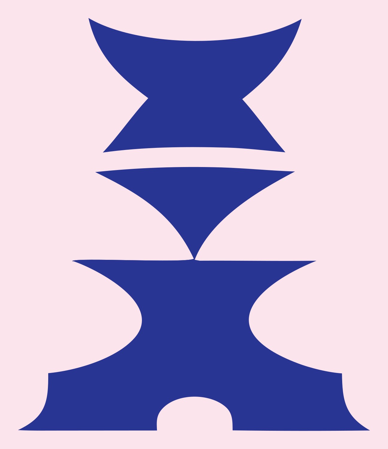 Stacked Concave Tier Skateboard Tower Mark #fce4ec/#283593
