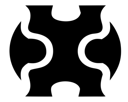 Interlocking Puzzle Piece Skateboard Badge #ffffff/#000000