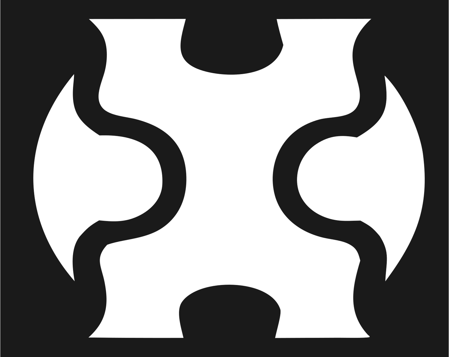 Interlocking Puzzle Piece Skateboard Badge #1a1a1a/#ffffff