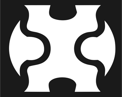 Interlocking Puzzle Piece Skateboard Badge #1a1a1a/#ffffff