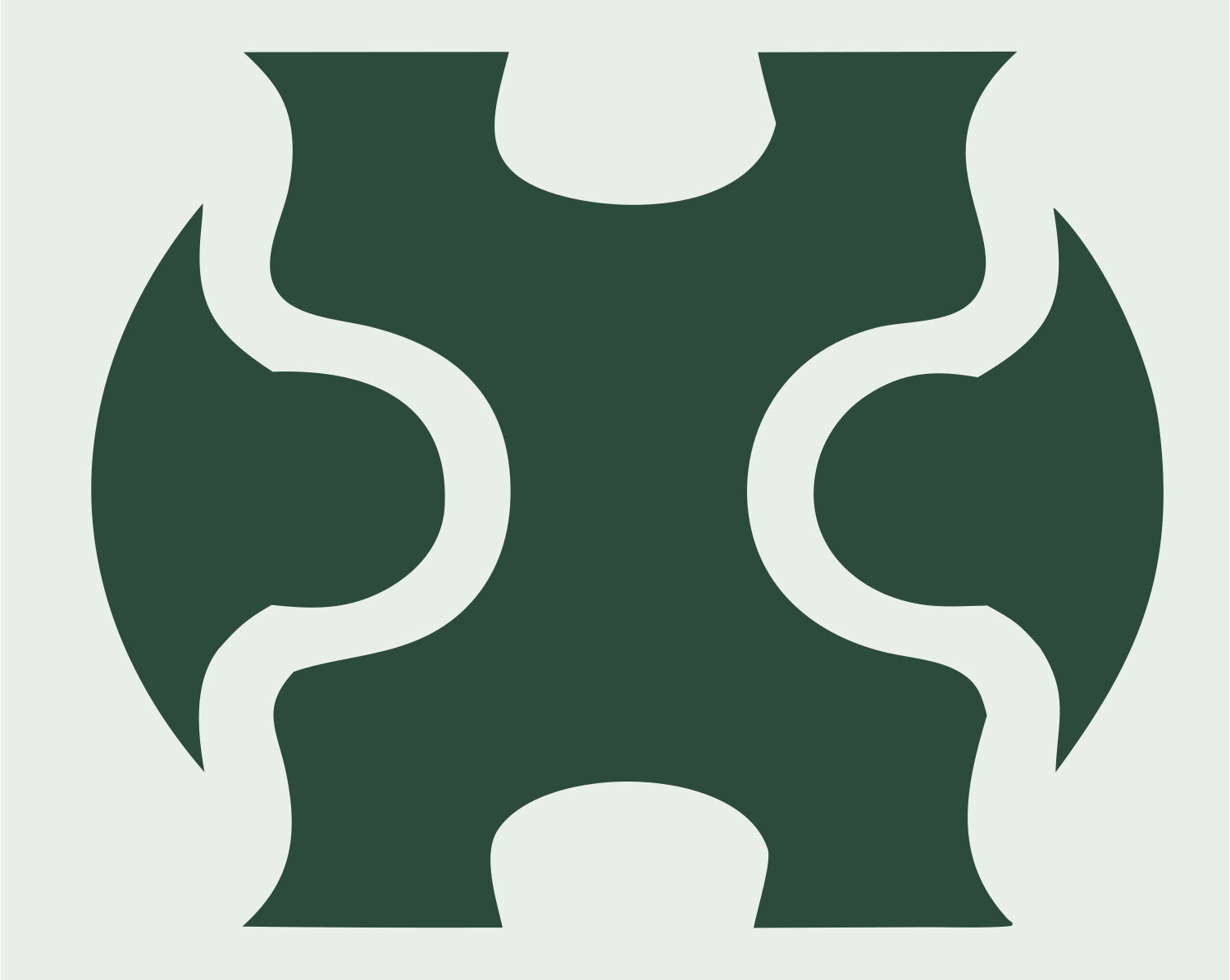 Interlocking Puzzle Piece Skateboard Badge #e8efe9/#2d4a3e