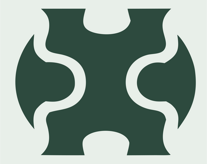 Interlocking Puzzle Piece Skateboard Badge #e8efe9/#2d4a3e