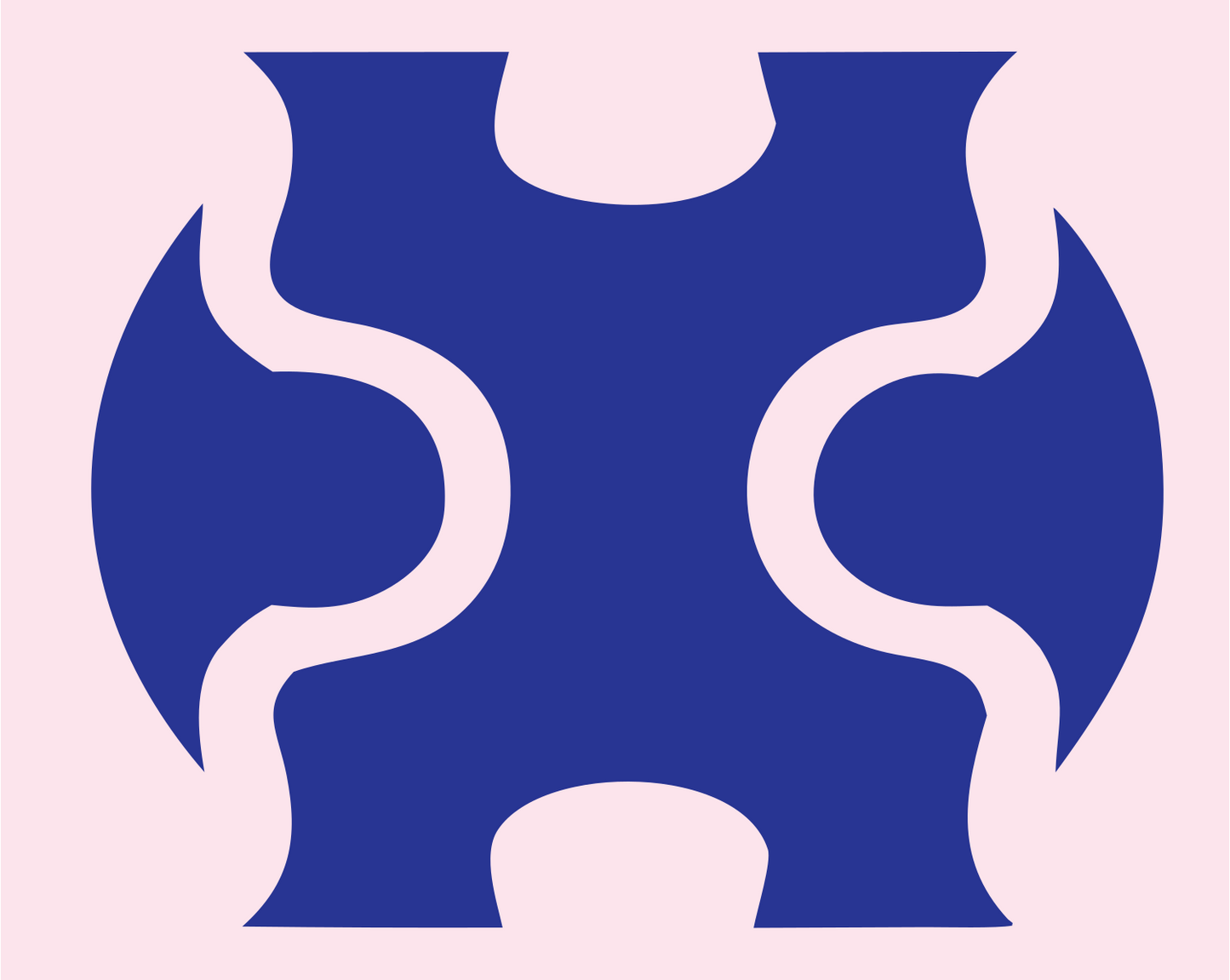 Interlocking Puzzle Piece Skateboard Badge #fce4ec/#283593