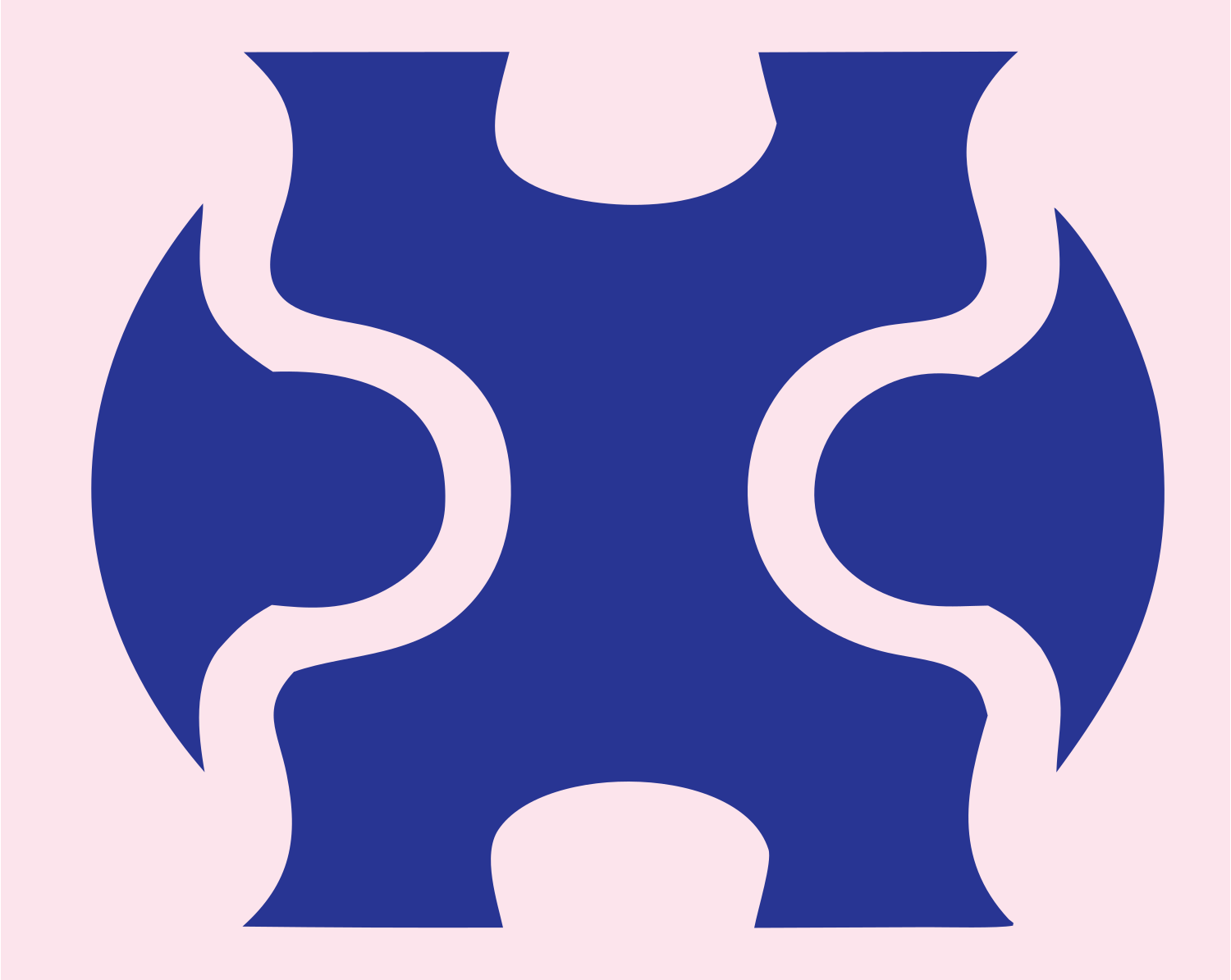 Interlocking Puzzle Piece Skateboard Badge #fce4ec/#283593