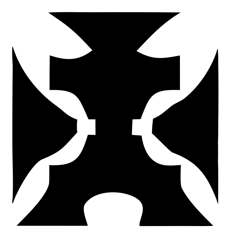 Iron Cross Layered Overlap Skateboard Emblem