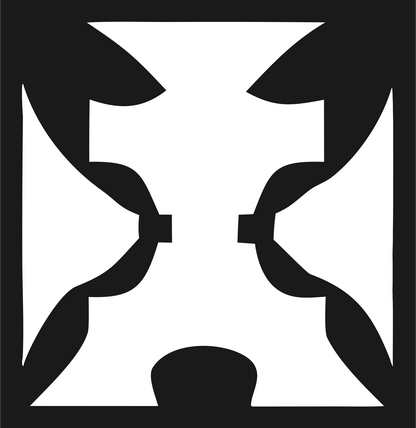 Iron Cross Layered Overlap Skateboard Emblem #1a1a1a/#ffffff