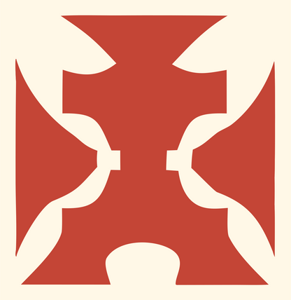 Iron Cross Layered Overlap Skateboard Emblem #fff8e7/#c44536