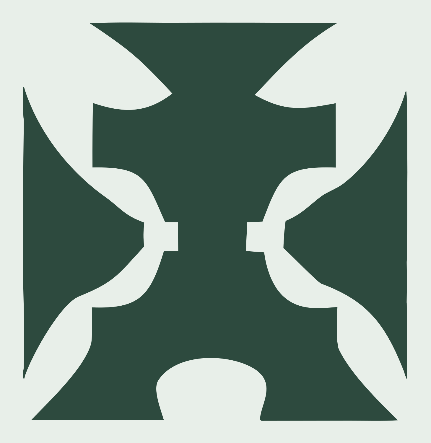 Iron Cross Layered Overlap Skateboard Emblem #e8efe9/#2d4a3e