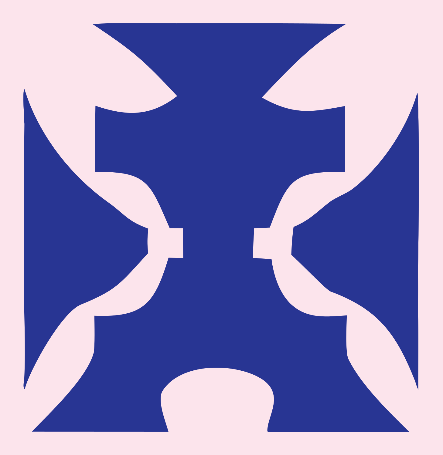 Iron Cross Layered Overlap Skateboard Emblem #fce4ec/#283593