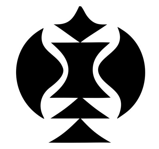 Layered Overlap Hourglass Totem Skateboard Crest