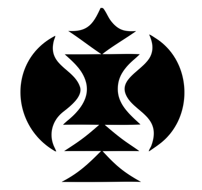 Layered Overlap Hourglass Totem Skateboard Crest #ffffff/#000000