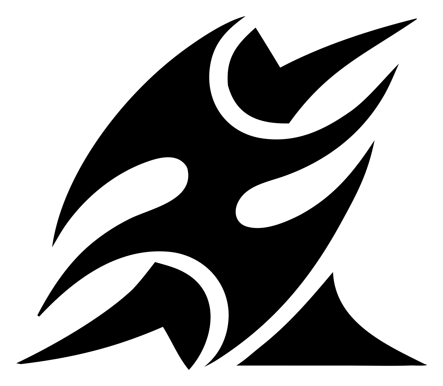 Tribal Flame Burst Skateboard Crest #ffffff/#000000