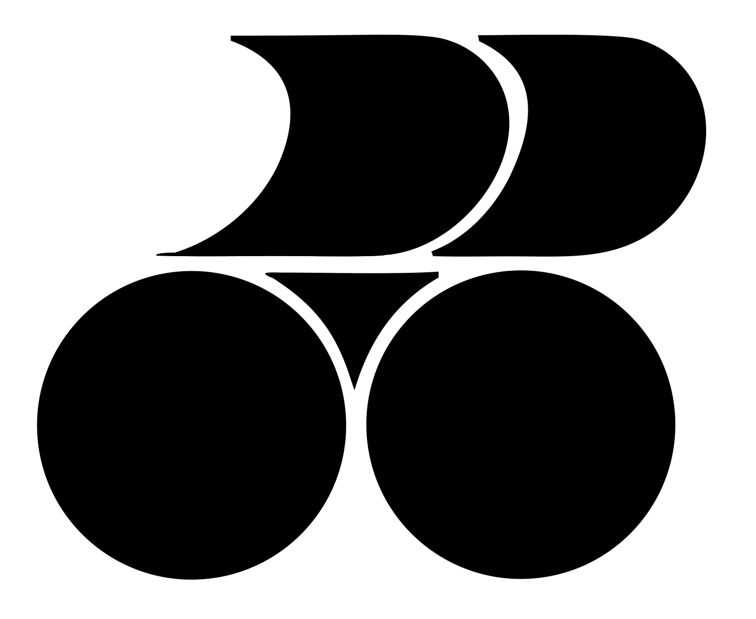 Swiss Negative Space Wheels Bicycle Emblem #ffffff/#000000