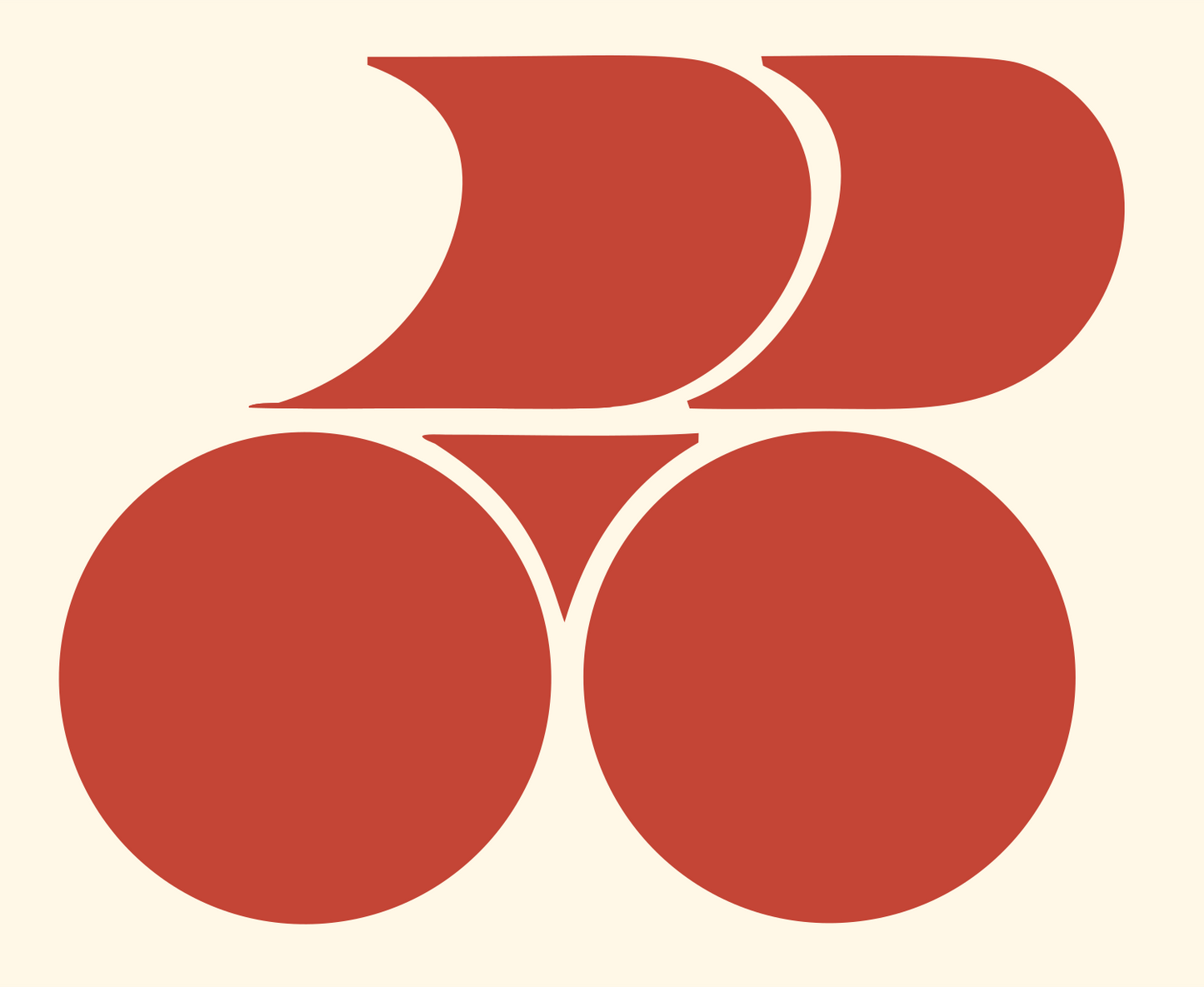 Swiss Negative Space Wheels Bicycle Emblem #fff8e7/#c44536