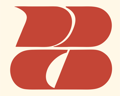 Bold Stacked Bicycle Icon #fff8e7/#c44536