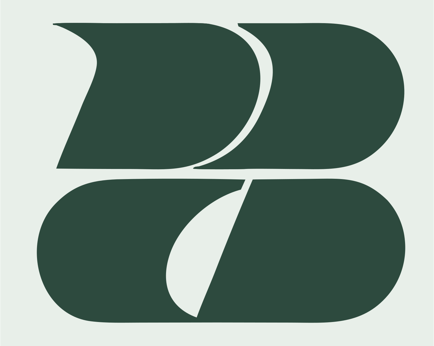 Bold Stacked Bicycle Icon #e8efe9/#2d4a3e