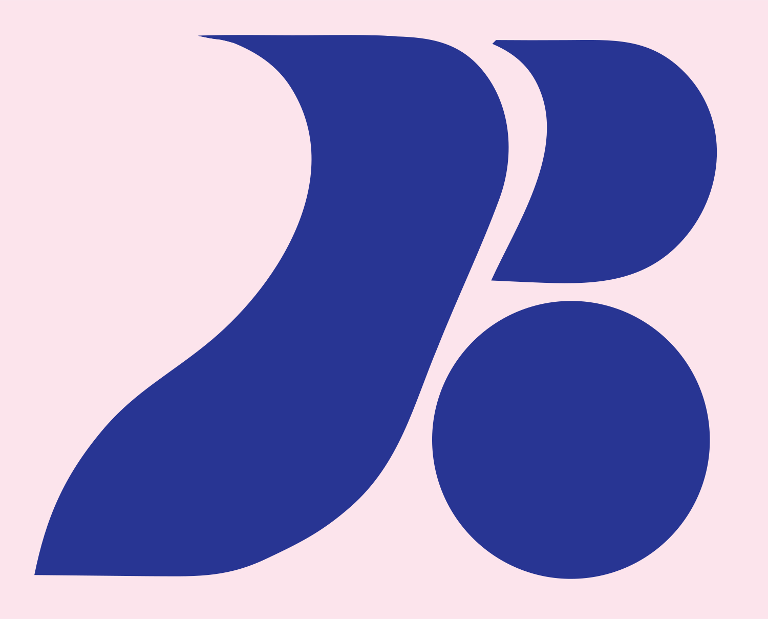 Swiss Bold Abstract Bicycle Letter Mark #fce4ec/#283593