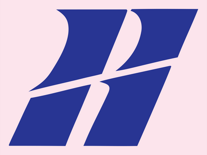 Swiss Italic Slanted H Speed Crest #fce4ec/#283593