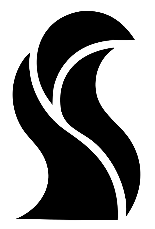 Fluid Swirl Upright Surfboard Pictogram Mark