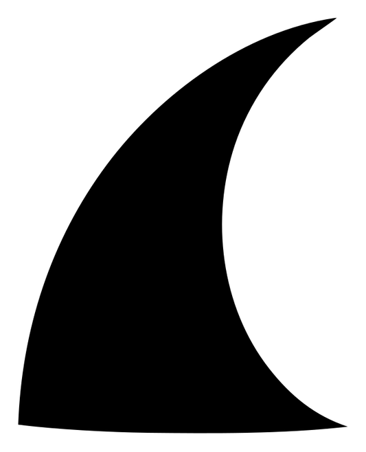 Curved Shark Fin Silhouette Surfboard Icon