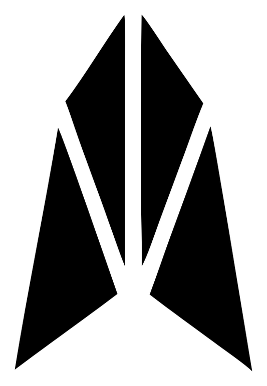 Pictogram Splayed Fin Surfboard Upright Mark