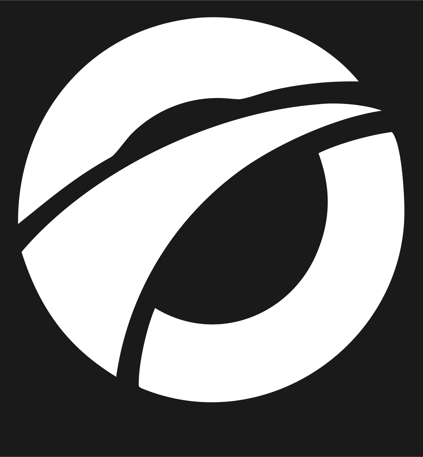 Pictogram Leaf Streak Globe Surfboard Mark #1a1a1a/#ffffff