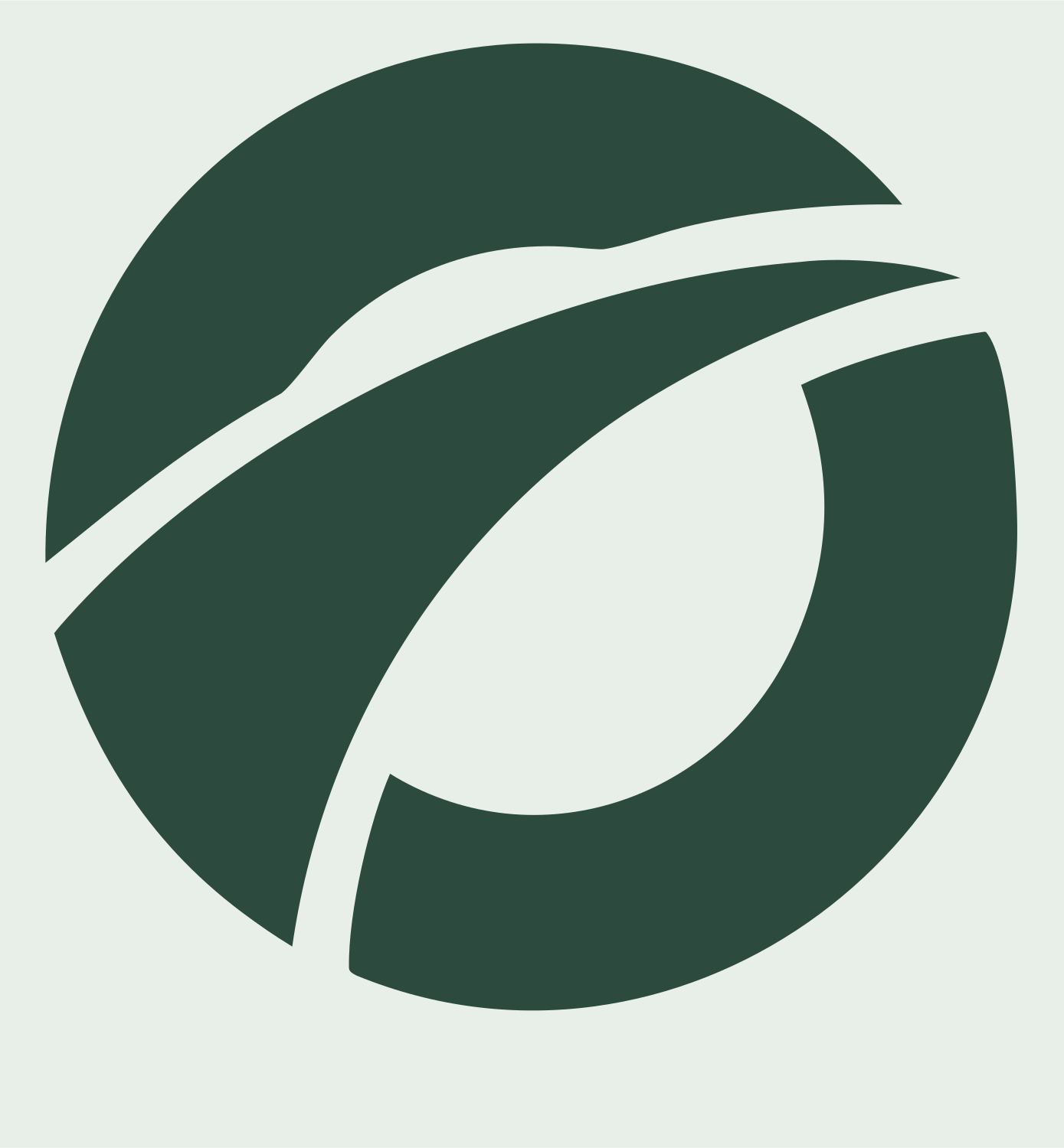 Pictogram Leaf Streak Globe Surfboard Mark #e8efe9/#2d4a3e