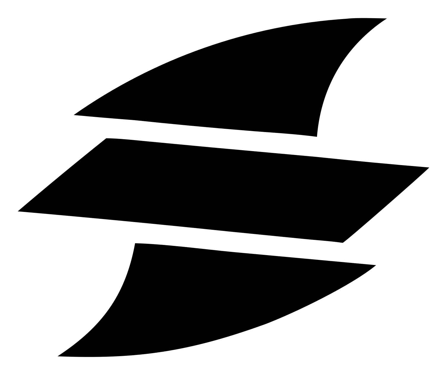 Triple Stacked Surfboard Fins Pictogram Mark #ffffff/#000000