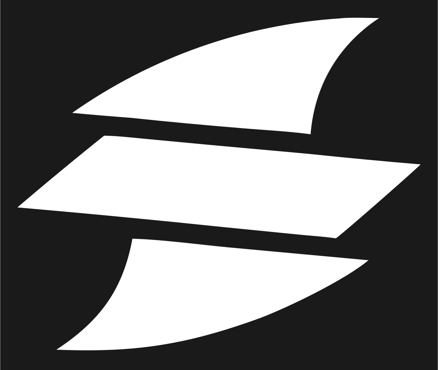 Triple Stacked Surfboard Fins Pictogram Mark #1a1a1a/#ffffff